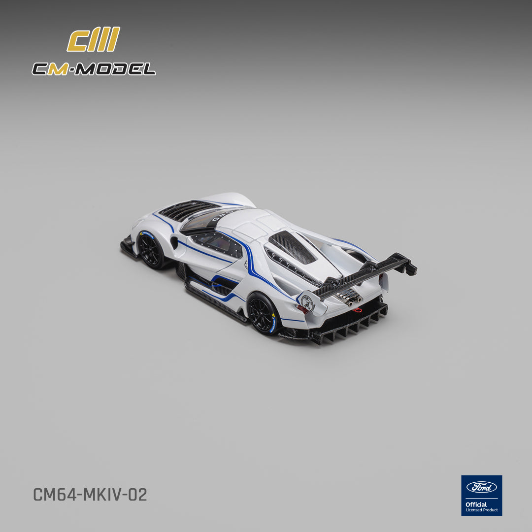 1/64 Ford GT Mk IV Frozen White & Sonic Blue Pearl J-1 - CM Models - CM64-MKIV-02