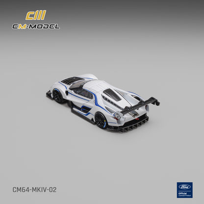 1/64 Ford GT Mk IV Frozen White & Sonic Blue Pearl J-1 - CM Models - CM64-MKIV-02