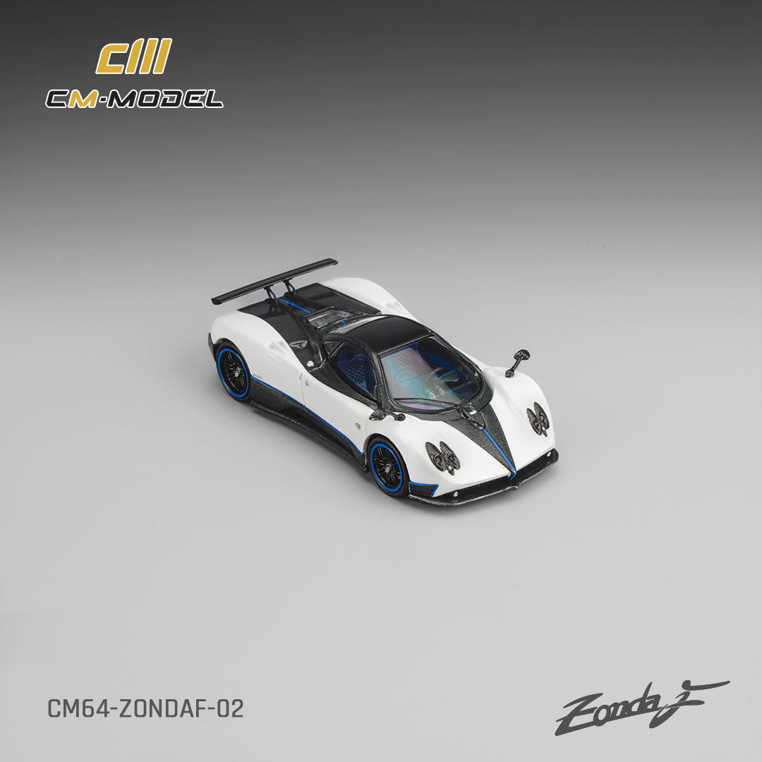 1/64 Pagani ZondaF Pearl White Blue line - CM Models - CM64-ZondaF-02
