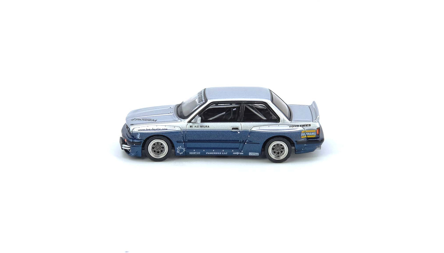 1/64 PANDEM E30 M3 Silver/Blue - Inno64 - IN64-E30P-SILBLU