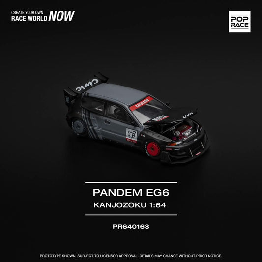 1/64 Pandem Civic EG6 *Kanjozoku*, black/gray/red - Poprace - PR640163