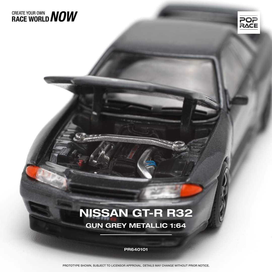 1/64 Nissan GT-R R32 Gun Grey Metallic - Poprace PR640101