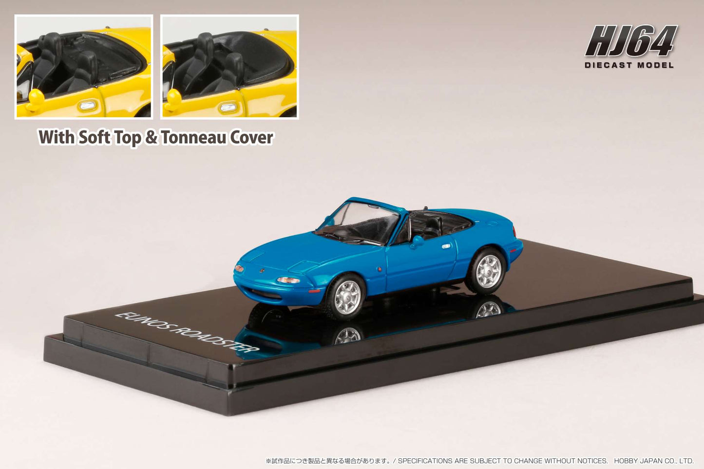 1/64 Eunos Roadster (NA6CE) with Tonneau Cover, mariner blue - Hobby Japan - HJ642025ABL