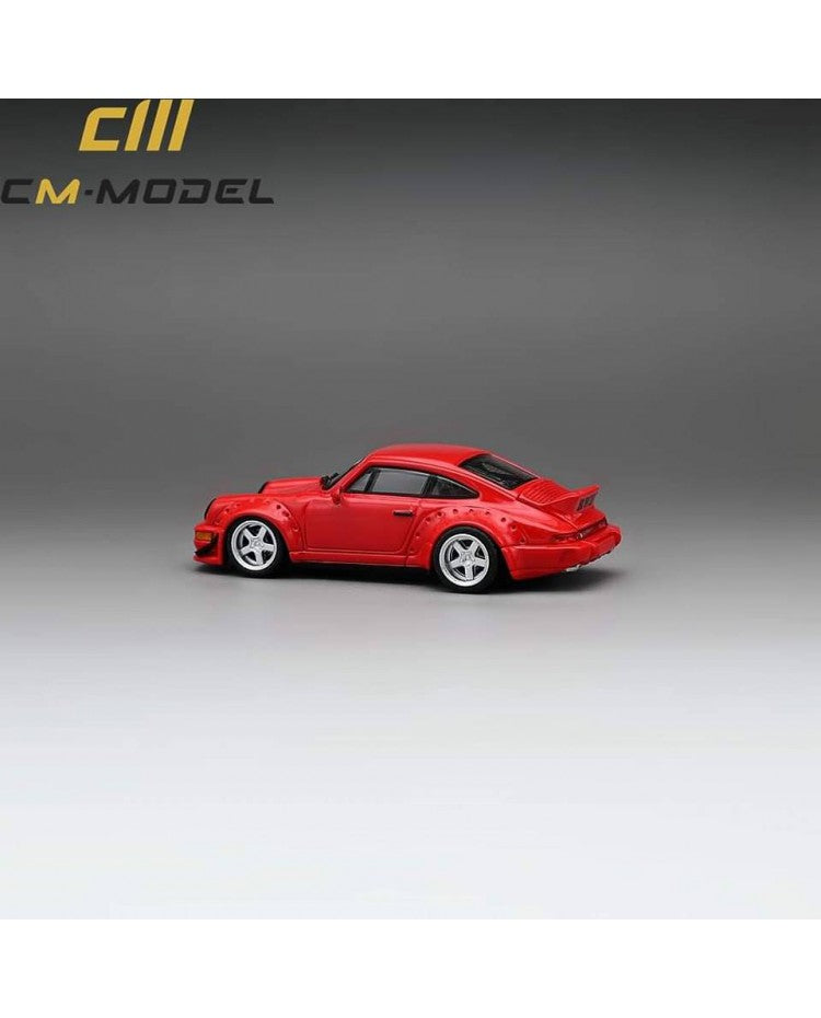 1/64 - PORSCHE - 911 964 RWB RAUH-WELT COUPE WITH RACING SET WHEELS AND WING 1987 - RED- CM Models