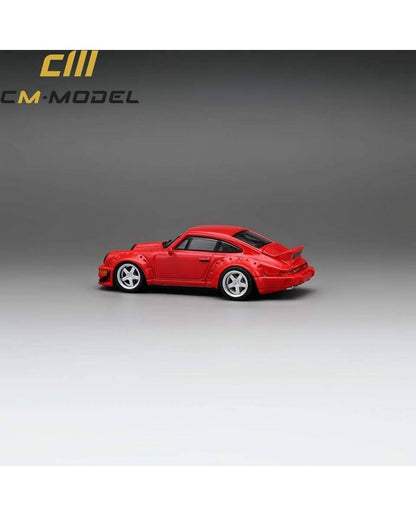 1/64 - PORSCHE - 911 964 RWB RAUH-WELT COUPE WITH RACING SET WHEELS AND WING 1987 - RED- CM Models