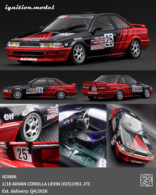 1/18 ADVAN COROLLA LEVIN (#25)1991 JTC  - Ignition Models - IG3866
