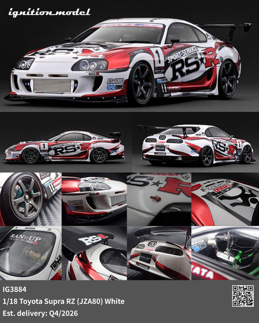 1/18 Toyota Supra RZ (JZA80) White  - Ignition Models - IG3884