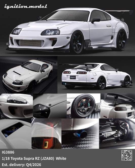 1/18  Toyota Supra RZ (JZA80) White  - Ignition Models - IG3886