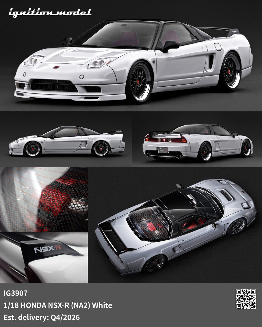 1/18 HONDA NSX-R (NA2) White  - Ignition Models - IG3907
