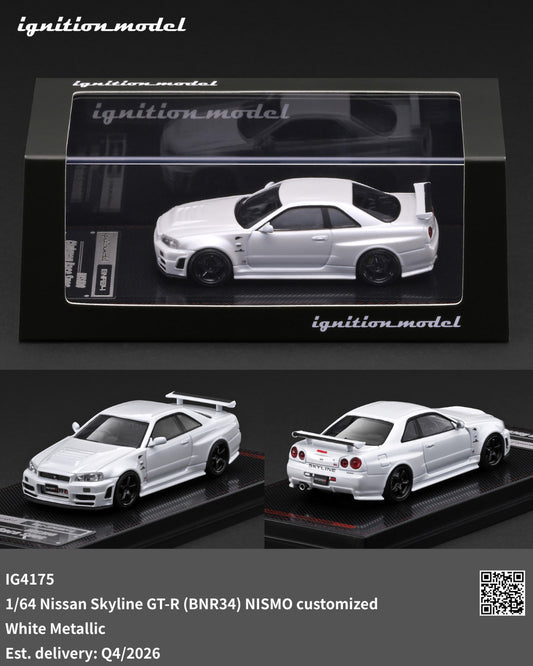 1/64 Nissan Skyline GT-R (BNR34) NISMO customized - White Metallic  - Ignition - IG4175