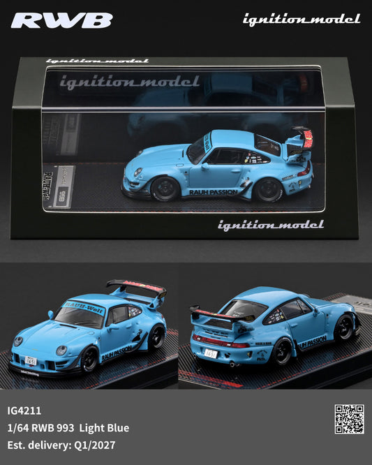 1/64 RWB 993 Light Blue - Ignition Models - IG4211