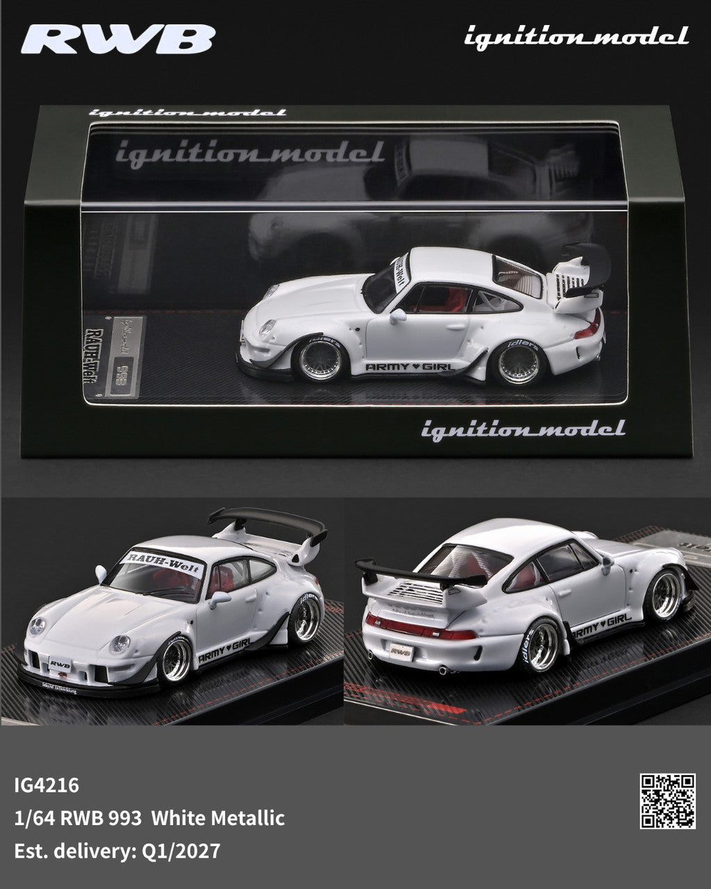1/64 RWB 993 White Metallic - Ignition Models - IG4216