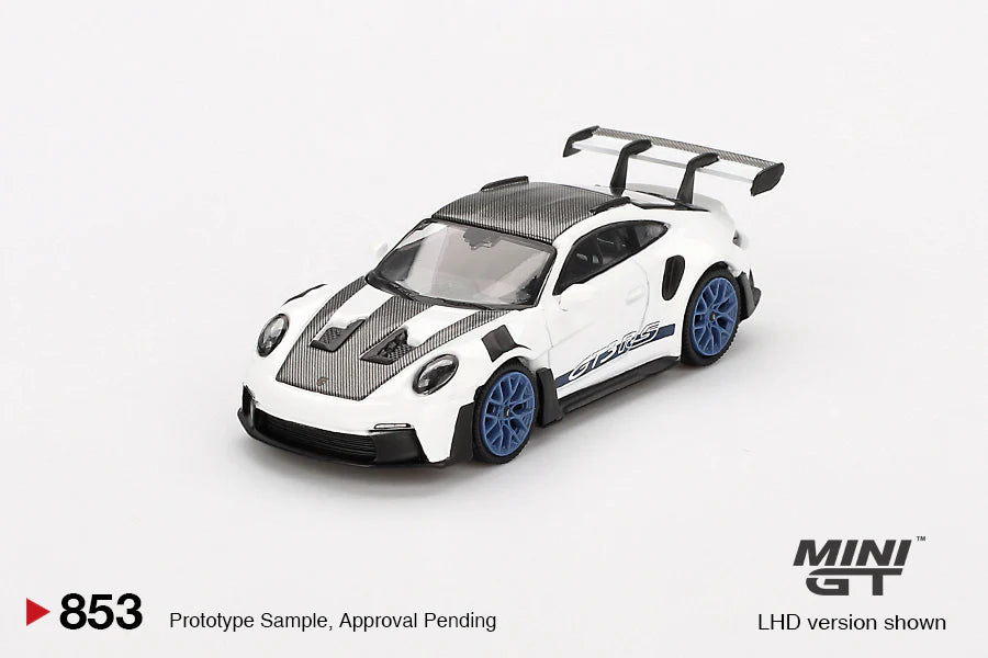 1/64 PORSCHE 911 (992) GT3 RS WEISSACH PACKAGE WHITE WITH INDIGO BLUE (RHD) - MGT00853-R