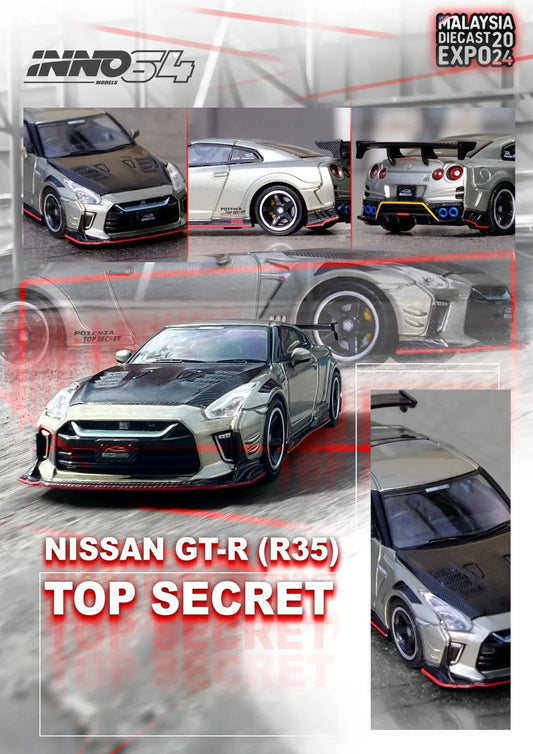 1/64 - Nissan Skyline GT-R (R35) *Top Secret*, grey/black - in64-R35TS-MDX24