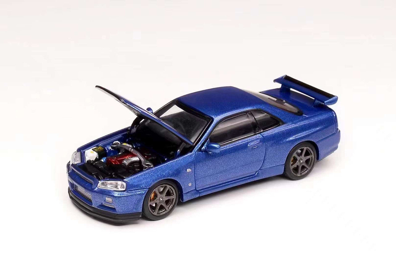 1/64 Motorhelix Nissan Skyline GT-R GTR R34 V-Spec II Bayside Blue