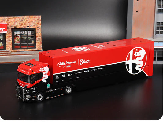 1:64 Scania S730 V8 Gull Wing Transporter- Alfa Romeo F1 - KENGFAI & MAXWELL