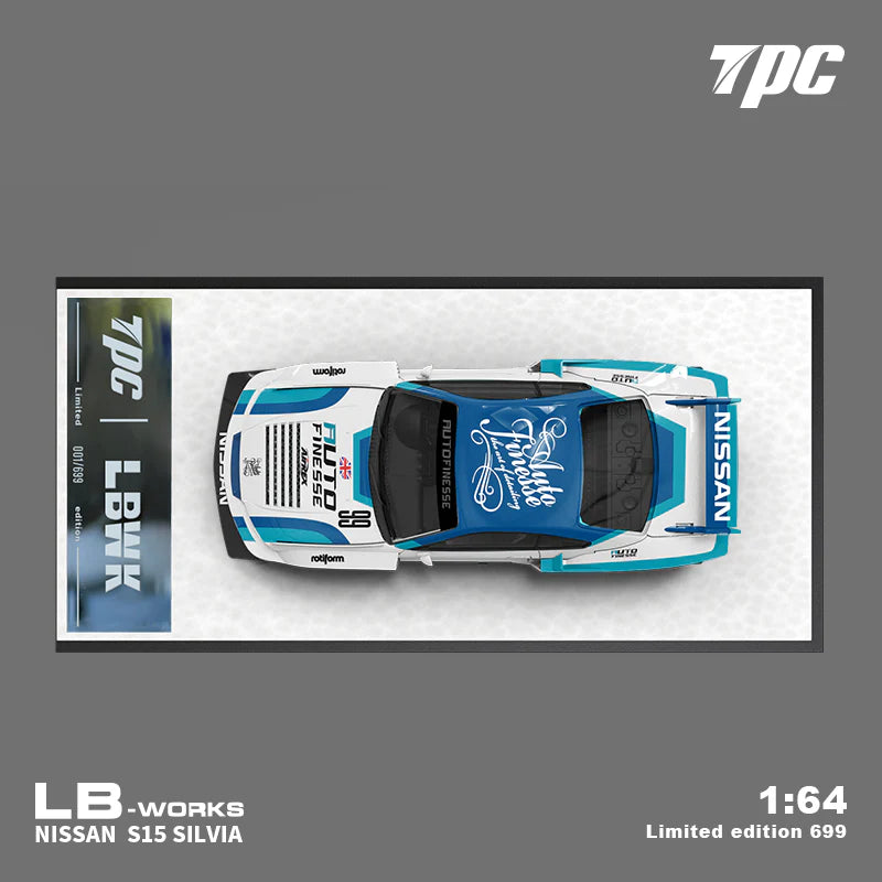 1:64 LB-WORKS Nissan S15 Silvia Blue White - TPC