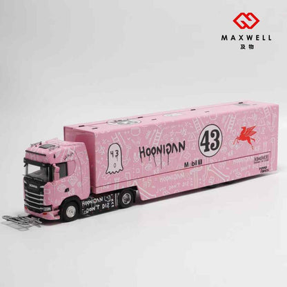 1/64 - Kengfai & Maxwell Scania S730 V8 Double Level Transporter Pink Pig #43