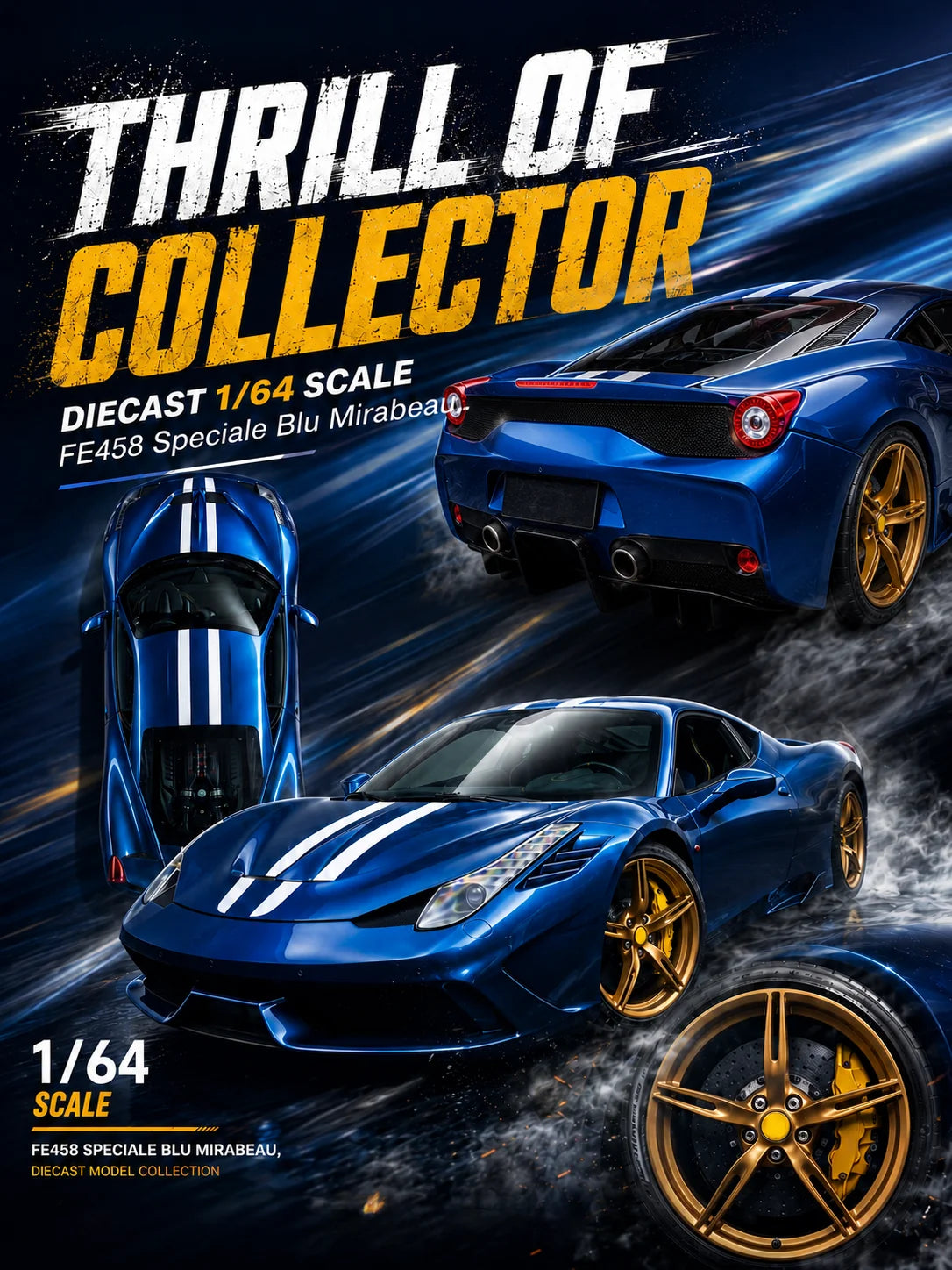 1/64 Ferrari FE458 Speciale  - TOC Models - 5 colour options
