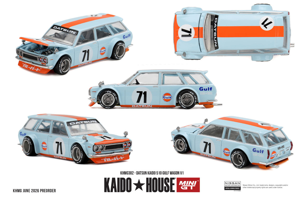1/64 DATSUN KAIDO 510 GULF WAGON V1- Kaido House - MGTKHMG302