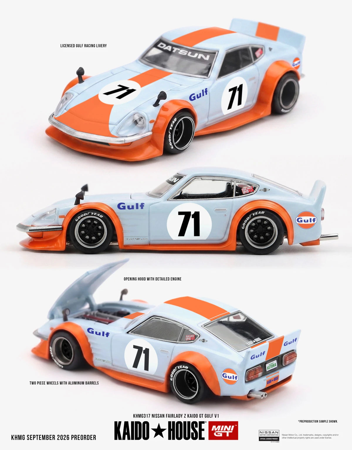 1/64 Nissan Fairlady Z Kaido GT GULF V1 - Kaido House - MGTKHMG317 *** Pre Order ***