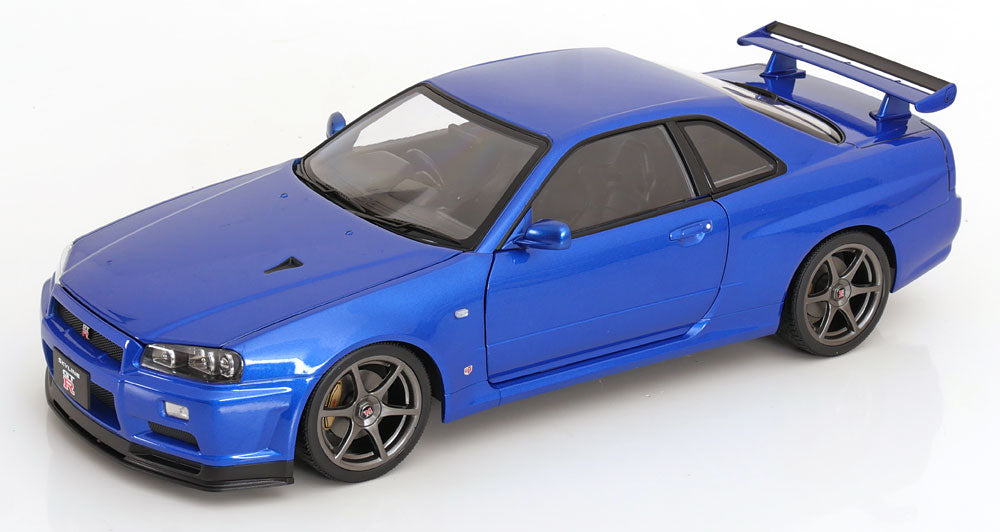 1/12 Nissan Skyline GT-R R34 V-Spec II OEM rims 2001 blue metallic-metallic - KK Scale - KKDC120211-1