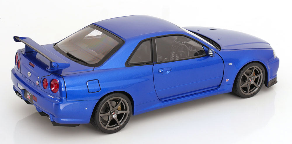 1/12 Nissan Skyline GT-R R34 V-Spec II OEM rims 2001 blue metallic-metallic - KK Scale - KKDC120211-1