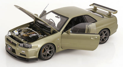 1/12 Nissan Skyline GT-R R34 V-Spec II OEM rims 2001 lightgreen-metallic - KK Scale - KKDC120212-1