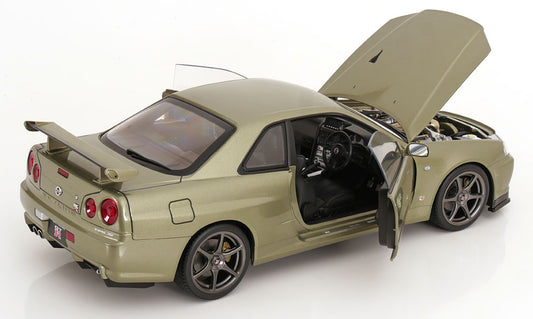 1/12 Nissan Skyline GT-R R34 V-Spec II OEM rims 2001 lightgreen-metallic - KK Scale - KKDC120212-1