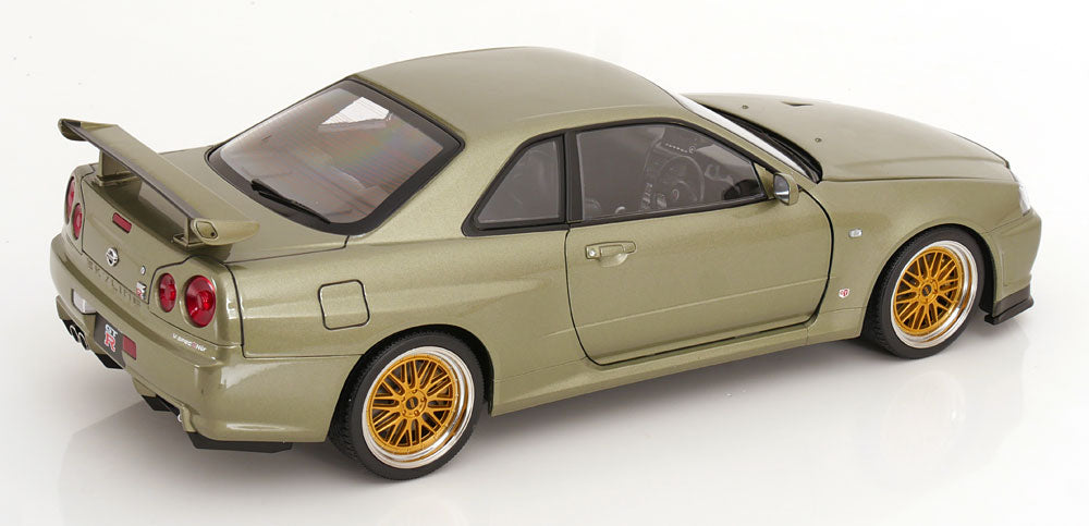 1/12 Nissan Skyline GT-R R34 V-Spec II BBS rims 2001 lightgreen-metallic - KK Scale - KKDC120212-2