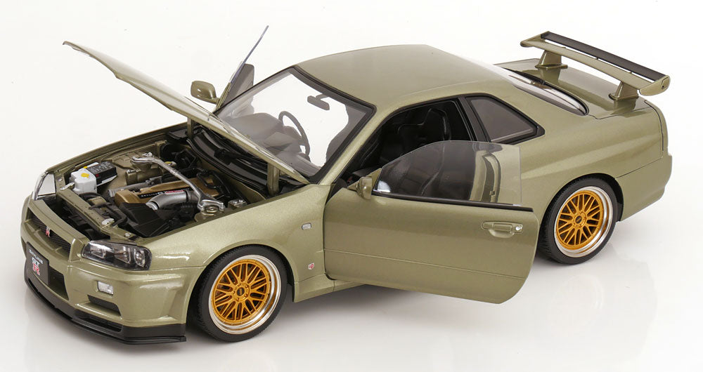 1/12 Nissan Skyline GT-R R34 V-Spec II BBS rims 2001 lightgreen-metallic - KK Scale - KKDC120212-2