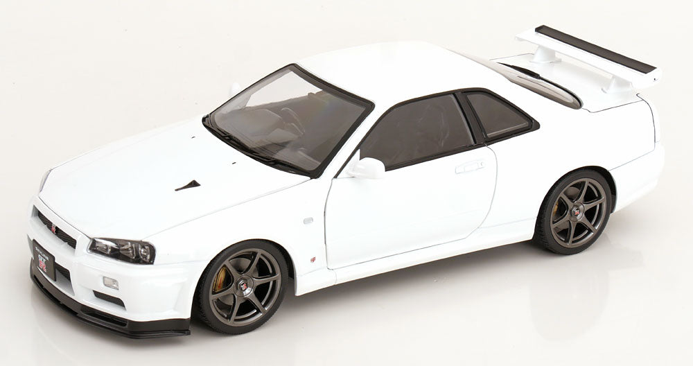 1/12 Nissan Skyline GT-R R34 V-Spec II OEM rims 2001 white - KK Scale - KKDC120213-1
