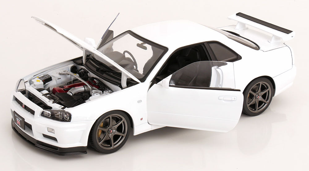1/12 Nissan Skyline GT-R R34 V-Spec II OEM rims 2001 white - KK Scale - KKDC120213-1