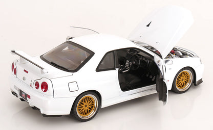 1/12 Nissan Skyline GT-R R34 V-Spec II BBS rims 2001 white - KK Scale - KKDC120213-2