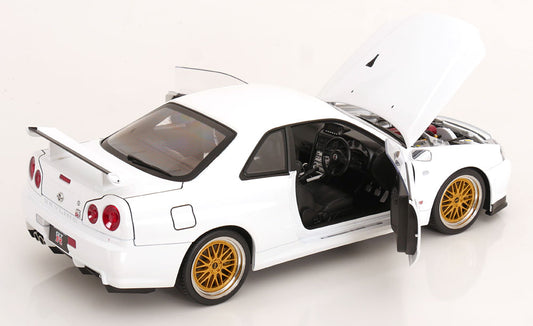 1/12 Nissan Skyline GT-R R34 V-Spec II BBS rims 2001 white - KK Scale - KKDC120213-2