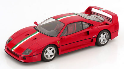 1/18 - Ferrari F40 Italia Design with Red Seats, red/white/green - KKDC180696 - KK Diecast