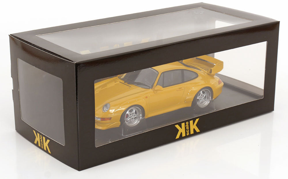1/18 - Porsche 911 993 GT2 COUPE 1996 - CERCHI SPEEDLINE - SPEEDLINE RIMS - YELLOW - KK Diecast - KKDC181422S