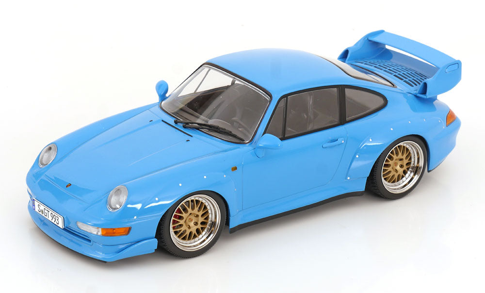 1/18 - Porsche 911 993 GT2 COUPE 1996 - CERCHI BBS - BBS RIMS - LIGHT BLUE - KK Diecast - KKDC181423B