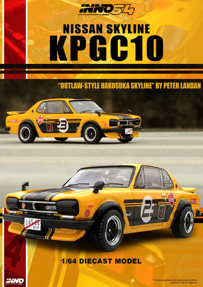 1/64 - NISSAN SKYLINE 2000 GT-R (KPGC10) YELLOW - INNO64