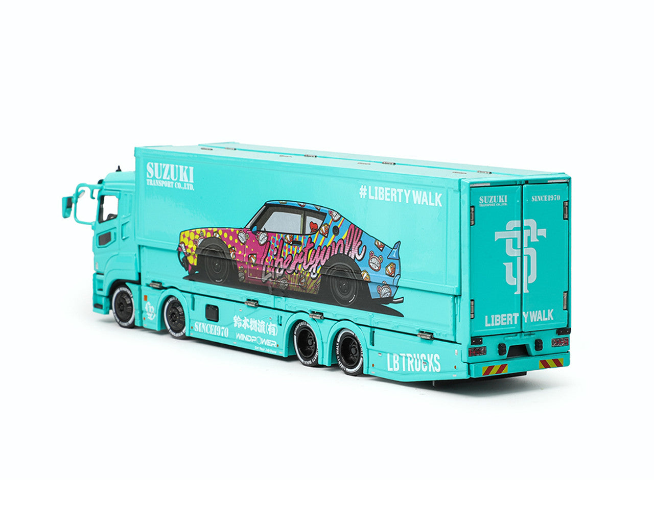 1:64 - Mitsubishi Fuso Super Great Transporter LBWK Liberty Walk LB-Trucks (Blue) - GCD