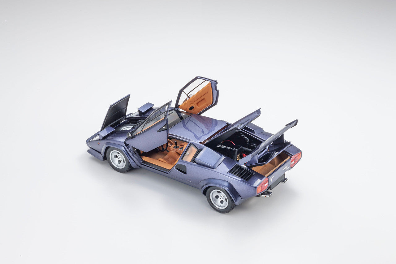 1/18 - Lamborghini Countach LP 5000 Quattrovalvole Dark Blue Metallic - Kyosho - K08320DBL