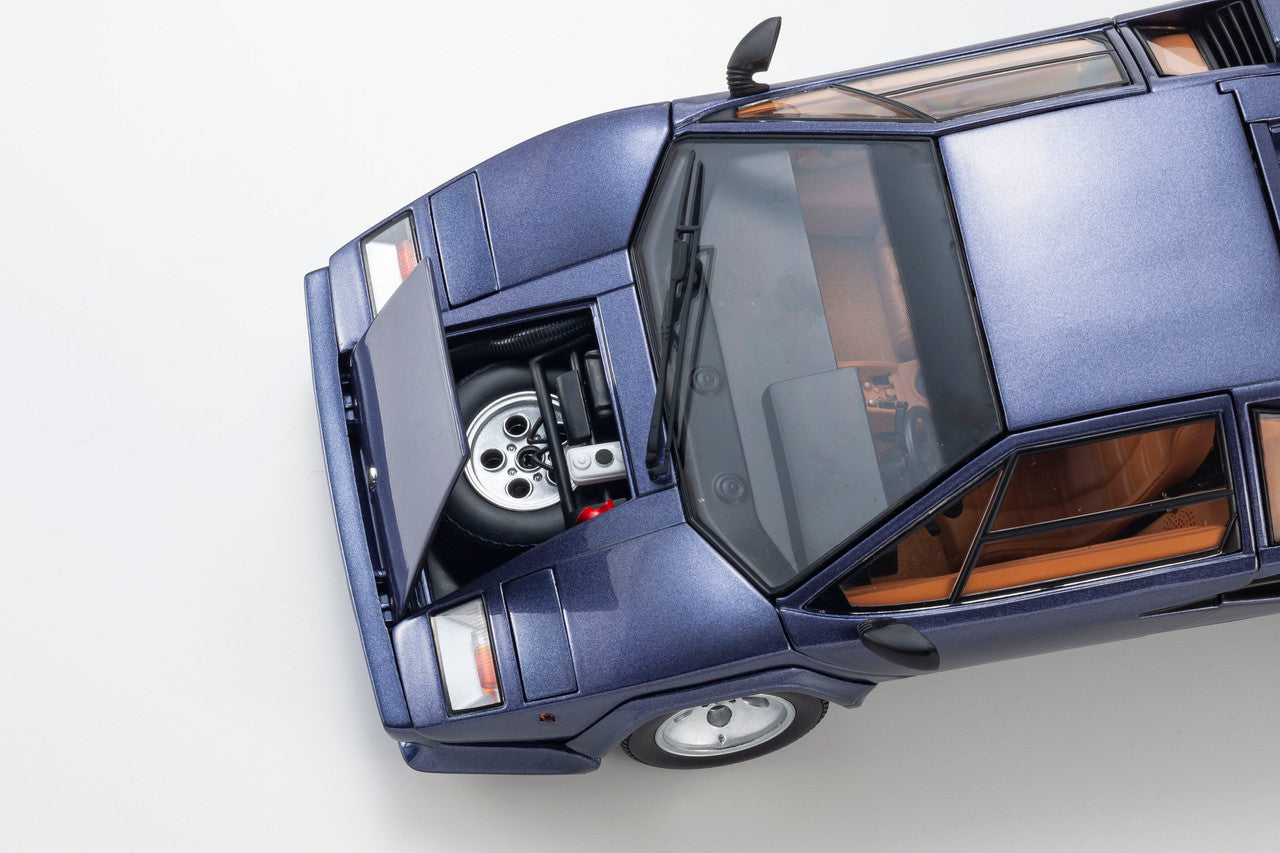 1/18 - Lamborghini Countach LP 5000 Quattrovalvole Dark Blue Metallic - Kyosho - K08320DBL