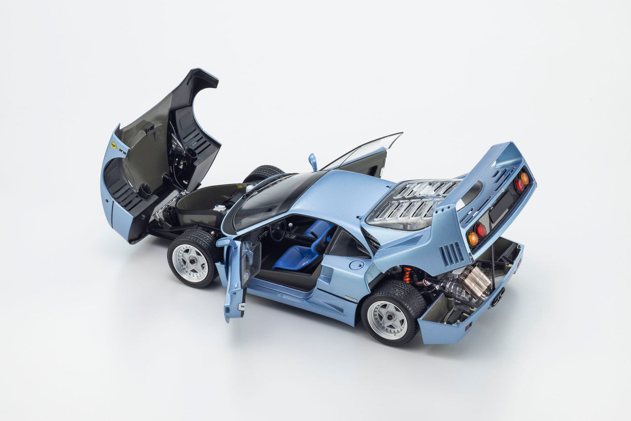 1/18 Ferrari F40 Light Blue Metallic / Red - Kyosho - 2 colour options
