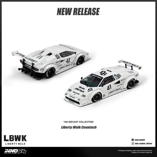 1/64 LIBERTY WALK COUNTACH With Chase Car - Inno64 - IN64-LBCOUNTACH-01