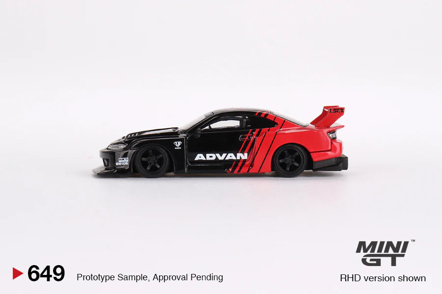 MGT00649Rhd - 1/64 1999 Nissan Silvia (S15) LB- Super Silhouette, red/black - Mini GT