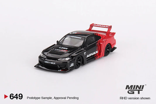 MGT00649Rhd - 1/64 1999 Nissan Silvia (S15) LB- Super Silhouette, red/black - Mini GT