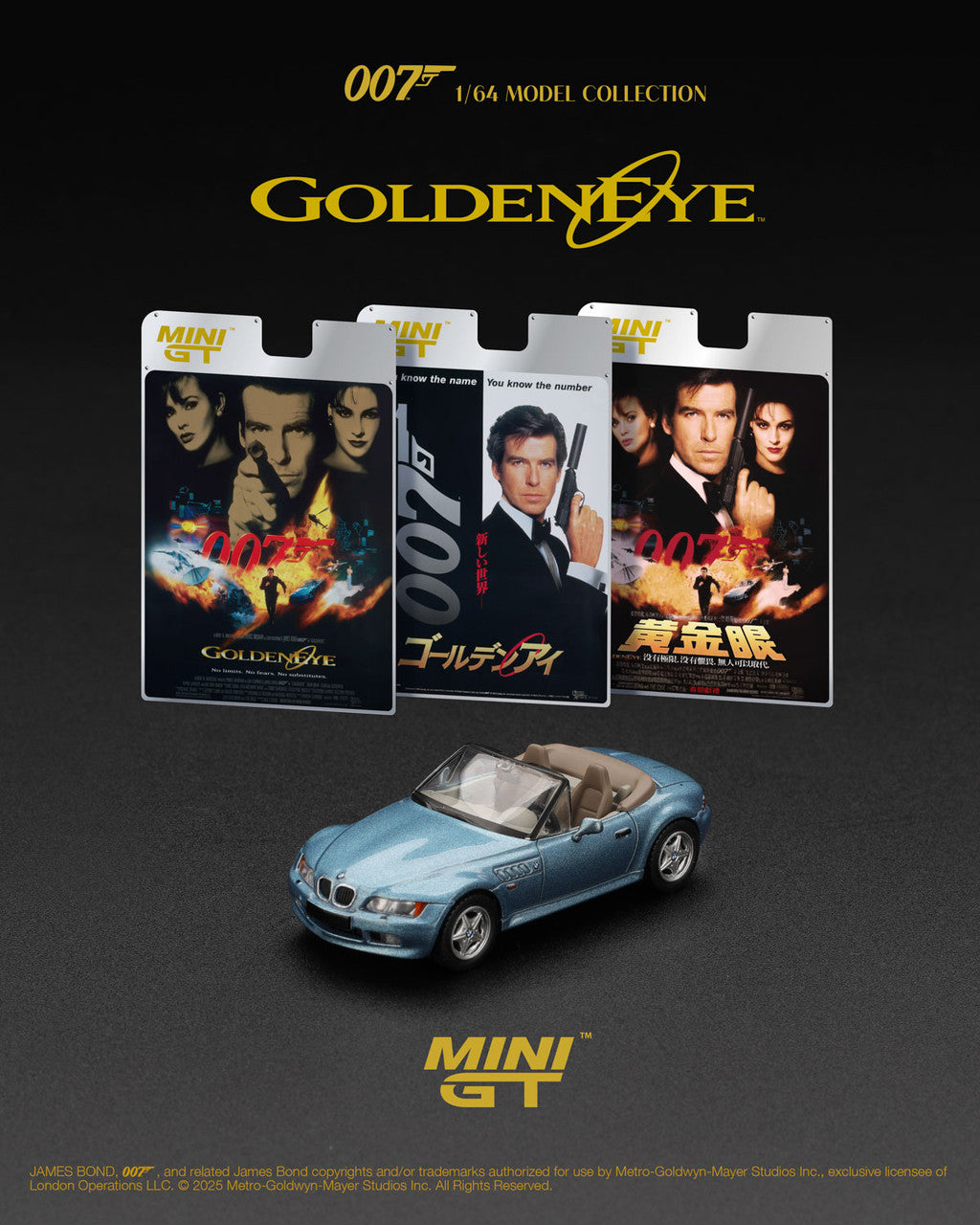 1/64 BMW Z3 GOLDENEYE (LHD) ENGLISH BLISTER PACKAGING - Mini GT - MGT00914-007E