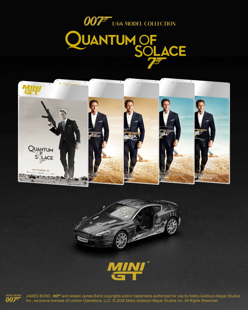 1/64 ASTON MARTIN DBS QUANTUM OF SOLACE (LHD) ENGLISH BLISTER PACKAGING - MiniGT - MGT00924-007E