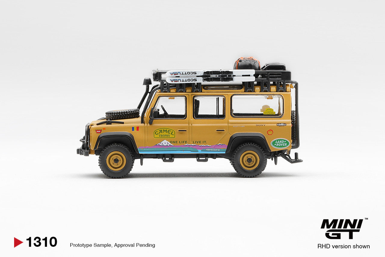1/64 LAND ROVER DEFENDER 110 1998 CAMEL TROPHY TIERRA DEL FUEGO CT.36 ROMANIA - Mini GT - MGT01310