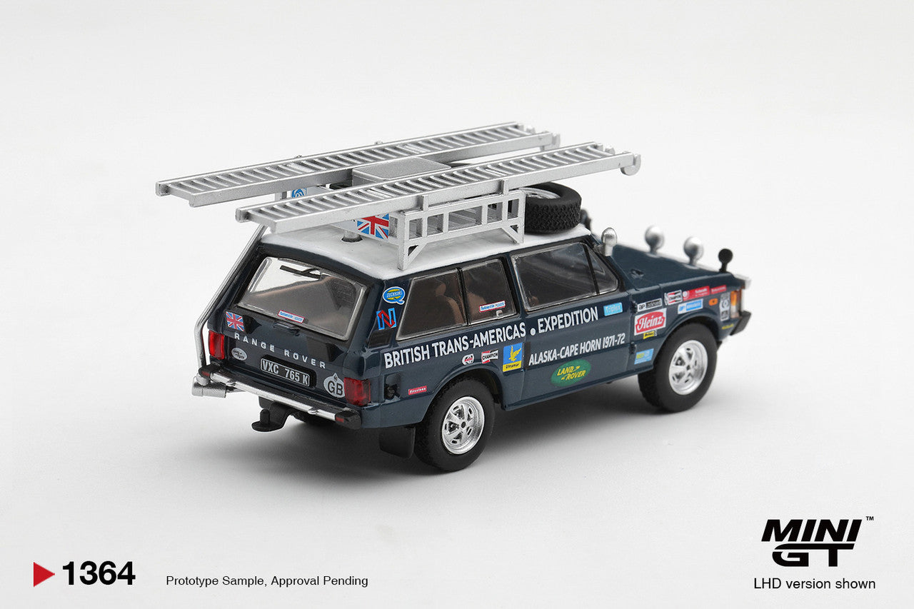 1/64 RANGE ROVER 1971 BRITISH TRANS-AMERICAS EXPEDITION (VXC-765K) (LHD) - Mini GT - MGT01364